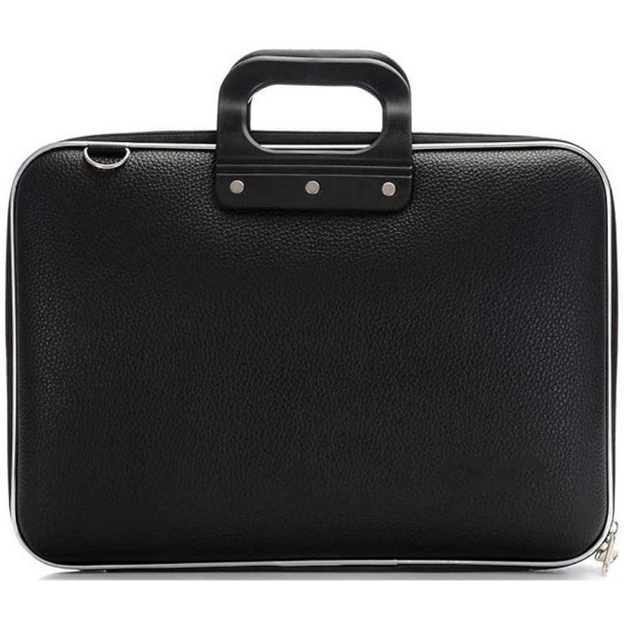 premium black laptop briefcase bag (up to 15.6") – detachable shoulder strap
