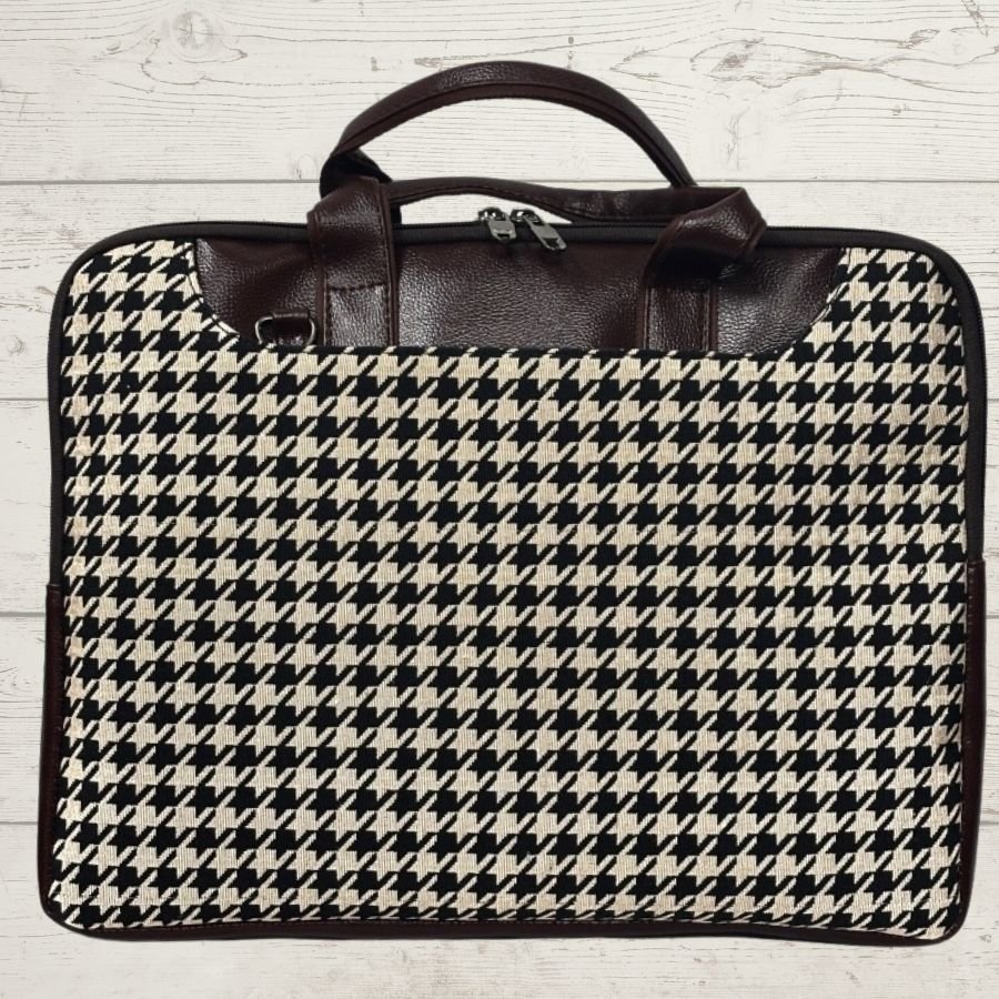 houndstooth laptop sleeve briefcase