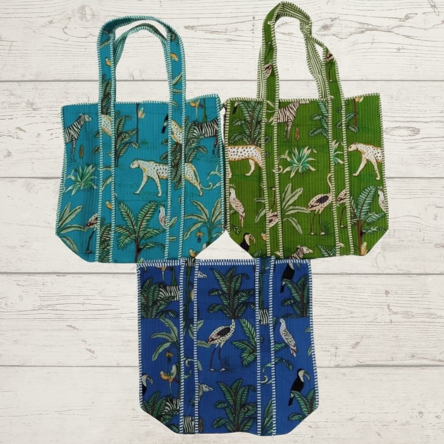 Quilted Cotton Printed Tote Bag